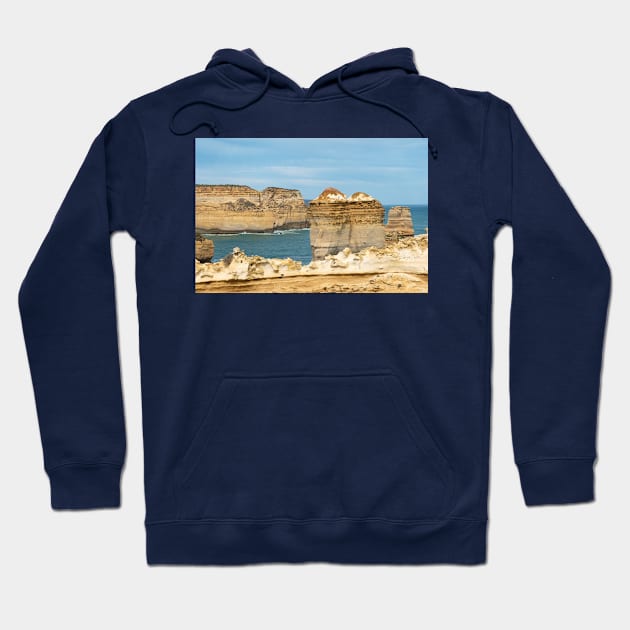 Limestone rocky outcrops at Loch Ard Gorge, Australia. Hoodie by sma1050